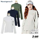 【ポイント5倍 12/12 12:59迄】マンシングウェア Munsingwear レディース ハイネックシャツ 長袖 UVカット 涼しい素材 リブラインデザイン ロゴ刺繍 3Lまでご用意 モックネックシャツ 【送料無料】 2023 秋冬 新作 ゴルフウェア