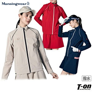 マンシングウェア Munsingwear レディース ブルゾン 撥水 ストレッチ ナイロンタフタ素材 軽量 配色リブ エンブレム刺 3Lまでご用意 【送料無料】 2023 秋冬 新作 ゴルフウェア