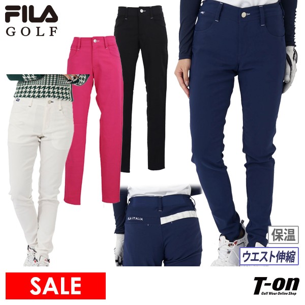 【40％OFF SALE】フィラ フィラゴルフ FILA GOLF レディース パンツ ロングパンツ 裏起毛 保温 ストレッチ ウエスト後ろリブゴム バックロゴプリント ゴルフウェア