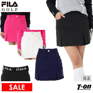 フィラ フィラゴルフ FILA GOLF レディース スカート キュロットインナーパンツ一体型 裏微起毛 保温 ストレッチ ボックスプリーツ ウエスト後ろリブゴム ロゴ刺繍 2023 秋冬 新作 ゴルフウェア