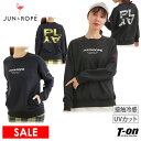 ジュン アンド ロペ 【40％OFF SALE】ジュン＆ロペ ジュンアンドロペ JUN＆ROPE レディース トレーナー クルーネック ダンボールニット素材 ドロップショルダー プルオーバー PLAYバックロゴプリント 【送料無料】 ゴルフウェア