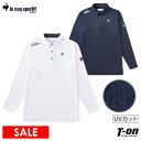 ルコックスポルティフ 【30％OFF SALE】ルコックスポルティフ ゴルフ ルコック le coq sportif GOLF メンズ ポロシャツ 長袖 ストレッチ 吸汗速乾 UVカット ロゴジャガード 総柄 ロゴ刺繍 ゴルフウェア OFF