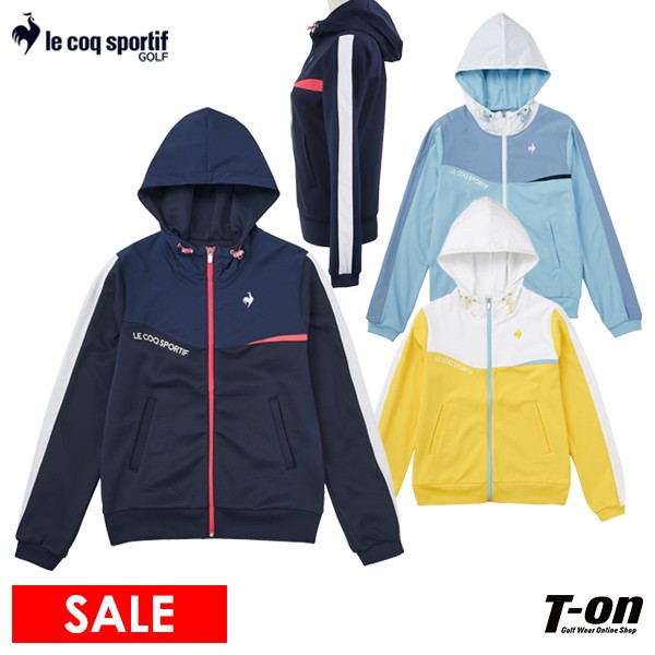 ルコックスポルティフ ブルゾン レディース 【30％OFF SALE】ルコックスポルティフ ゴルフ ルコック le coq sportif GOLF レディース ブルゾン フード付き パーカー スフレダンボール素材 ストレッチ 配色デザイン ロゴ刺繍 ゴルフウェア OFF