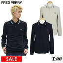 フレッドペリー 【30％OFF SALE】フレッドペリー FRED PERRY 日本正規品 メンズ ポロシャツ 長袖 綿100％ 鹿の子素材 襟配色ラインデザイン ローレルリース ロゴ刺繍 ゴルフウェア