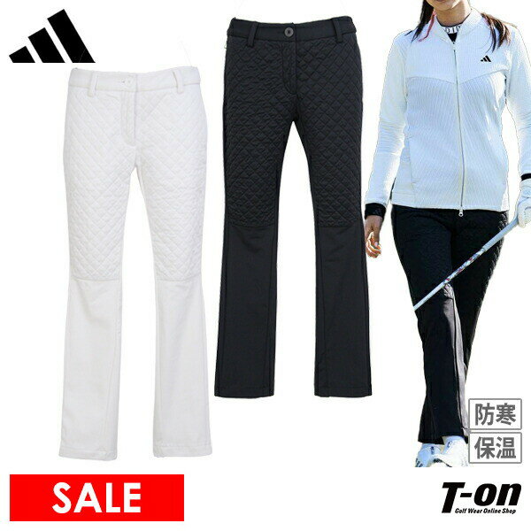 【40％OFF SALE】アディダス アディダスゴルフ adidas Golf 日本正規品 レディース パンツ ロングパンツ アンクルパンツ 9分丈 一部中綿入 裏起毛 保温 ストレッチ キルトコンビネーション 異素材デザイン ゴルフウェア