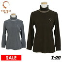 【50%OFF SALE】パーフェクトタン PERFECT TAN レディース ハイネックシャツ 長袖 タートルネック 起毛素材 ストレッチ 衿ボーダー柄ディテ...