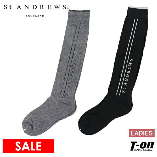 【50％OFF SALE】セントアンドリュース St ANDREWS レディース ソックス ハイソックス 足底パイルクッション付き 抗菌防臭 ラメラインデザイン ゴルフ