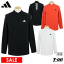 アディダス 【40％OFF SALE】アディダス アディダスゴルフ adidas Golf 日本正規品 メンズ ポロシャツ 長袖 ハーフジップ スタンドカラー 保温 吸放湿 ストレッチ 異素材コンビ ロゴプリント ゴルフウェア