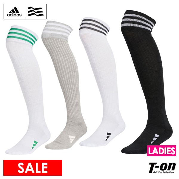 【40％OFF SALE】アディダス アディダスゴルフ adidas Golf 日本正規品 レディース ソックス オーバ―ニーソックス ハイソックス 足底パイルクッション付き スリーストライプ ゴルフ