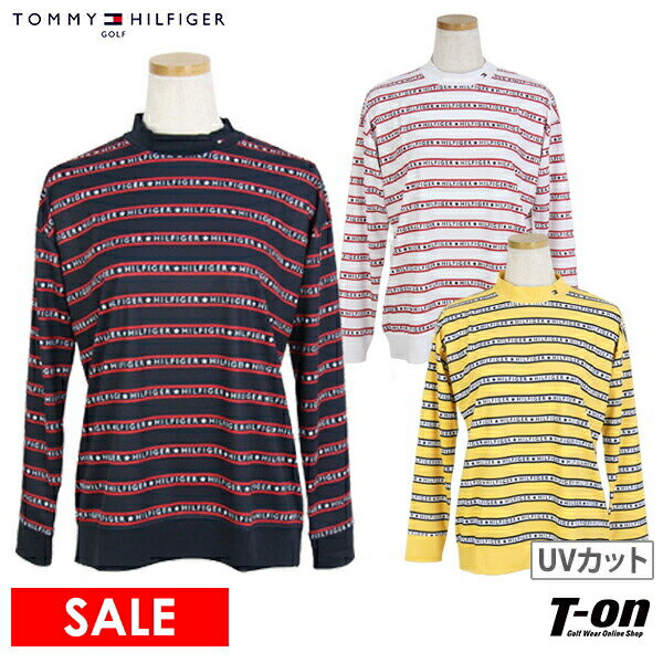 【30％OFF SALE】トミー ヒルフィガー ゴルフ TOMMY HILFIGER GOLF 日本正規品 レディース ハイネックシャツ 長袖 鹿の子素材 UVカット ロゴストライプ柄 モックネックシャツ ゴルフウェア