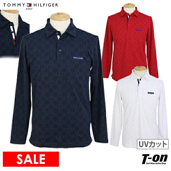 楽天【T-on】ティーオン【30％OFF SALE】トミー ヒルフィガー ゴルフ TOMMY HILFIGER GOLF 日本正規品 メンズ ポロシャツ 長袖 UVカット ロゴモノグラムジャガードシャツ シリコンロゴワッペン ゴルフウェア