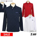 【30％OFF SALE】トミー ヒルフィガー ゴルフ TOMMY HILFIGER GOLF 日本正規品 メンズ ポロシャツ 長袖 UVカット ロゴモノグラムジャガードシャツ シリコンロゴワッペン ゴルフウェア