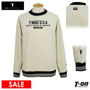 【30％OFF SALE】ティーマック T-MAC メンズ トレーナー クルーネック ストレッチ 起毛感 スエードタッチ 配色リブ ロゴプリント 【送料無料】 ゴルフウェア