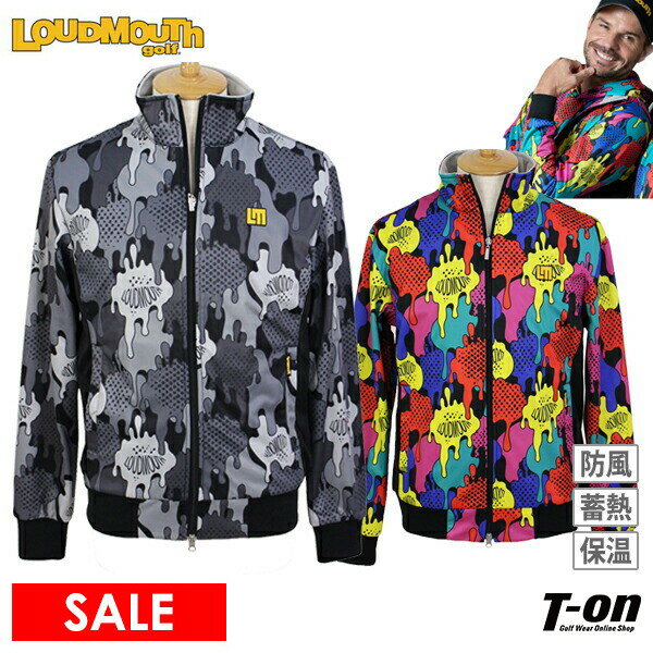 【40％OFF SALE】ラウドマウス ゴルフ LOUDMOUTH GOLF 日本正規品 日本規格 メンズ ブルゾン ボンディングブルゾン 裏フリース 保温 防風 ストレッチ コミカルブロット 総柄デザイン M～4L 【…