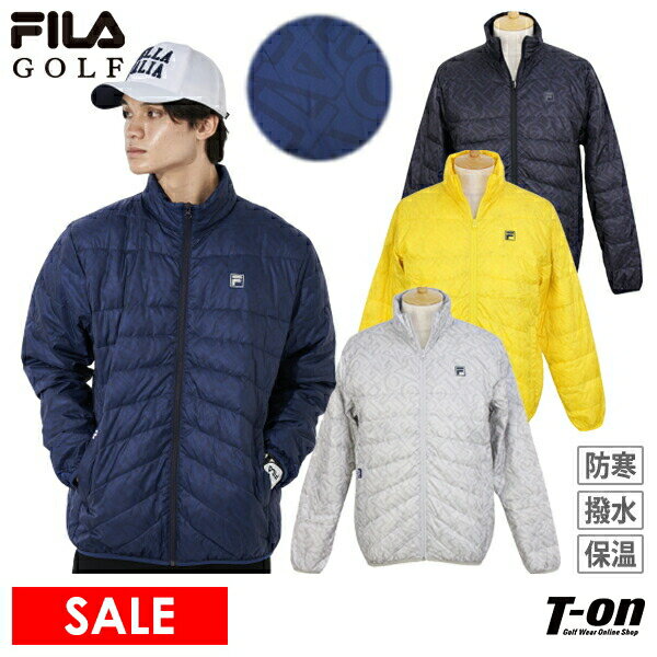 【40％OFF SALE】フィラ フィラゴルフ FILA GOLF メンズ ブルゾン ダウン＆中綿入り ハイブリットダウン 軽量 保温 防寒 撥水 タイポグラフィック柄 総柄 3Lまでご用意 ゴルフウェア