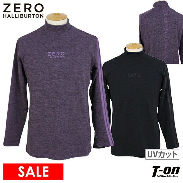 【30％OFF SALE】ゼロハリバートン ゴルフ ZERO HALLIBURTON GOLF メンズ ハイネックシャツ 長袖 モックネックシャツ UVカット 吸汗速乾 杢調 袖ラインデザイン ロゴプリント 【送料無料】 ゴルフウェア