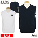 【30％OFF SALE】ゼロハリバートン ゴルフ ZERO HALLIBURTON GOLF メンズ ベスト Vネック ニットベスト ホールガーメントニット 脇メッシュ仕立て バックロゴデザイン 【送料無料】 ゴルフウェア