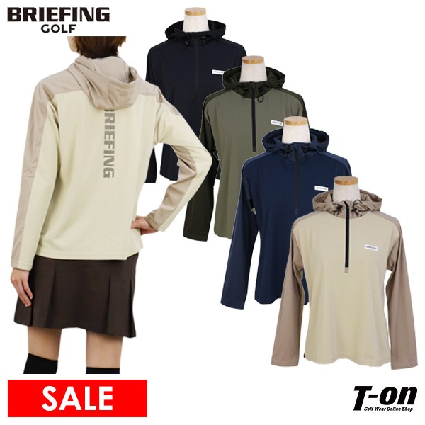 【30％OFF SALE】ブリーフィング ゴルフ BRIEFING GOLF レディース パーカー ハーフジップ フーディーシャツ 異素材切替デザイン シリコンワッペン 【送料無料】 ゴルフウェア