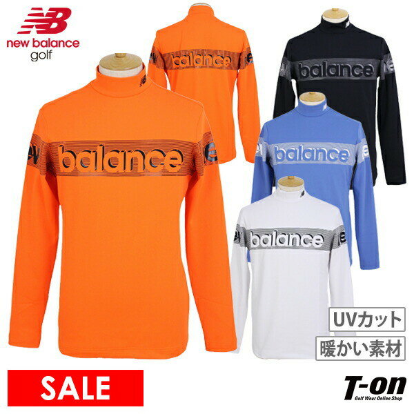 【40％OFF SALE】ニューバランス ゴルフ new balance golf メンズ ハイネックシャツ 長袖 モックネックシャツ 裏微起毛 UVカット 立体ロゴプリント ボーダー柄ライン M～3L ゴルフウェア 1