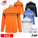 【40％OFF SALE】ニューバランス ゴルフ new balance golf メンズ ハイネックシャツ 長袖 モックネックシャツ 裏微起毛 UVカット 立体ロゴプリント ボーダー柄ライン M～3L ゴルフウェア