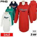 【40％OFF SALE】ピン PING レディース ワンピース フード付きワンピース フーディワンピース 裏起毛 保温 スウエット風 オーバーシルエット カンガルーポケット カレッジ風ロゴ 【送料無料】 ゴルフウェア