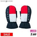 【30％OFF SALE】トミー ヒルフィガー ゴルフ TOMMY HILFIGER GOLF 日本正規品 レディース ミトン ハンドウォーマー ミトン型手袋 トリコロールカラー ゴルフ