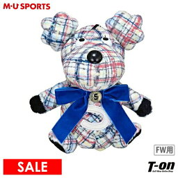 MUスポーツ エムユー スポーツ M.U SPORTS MUSPORTS メンズ レディース ヘッドカバーフェアウェイウッド用 ダイアル式番手付き シュシュ マスコット型 FW 起毛素材 バイアスチェック柄 ベロアリボン ゴルフ