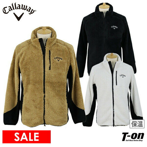 キャロウェイゴルフ 【40％OFF SALE】キャロウェイ アパレル キャロウェイ ゴルフ Callaway APPAREL メンズ ブルゾン ボア素材 裏起毛 保温 ストレッチ フリース素材切替 ロゴ刺繍 【送料無料】 ゴルフウェア