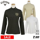 キャロウェイゴルフ 【40％OFF SALE】キャロウェイ アパレル キャロウェイ ゴルフ Callaway APPAREL レディース ハイネックシャツ 長袖 変形ハーフジップアップ 吸湿発熱 保温 ラメ素材 エンブレム刺 モックネックシャツ ゴルフウェア