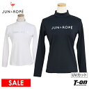 ジュン アンド ロペ 【30％OFF SALE】ジュン＆ロペ ジュンアンドロペ JUN＆ROPE レディース ハイネックシャツ 長袖 モックネックシャツ UVカット 接触冷感 吸水速乾 シルバーロゴプリント 【送料無料】 ゴルフウェア