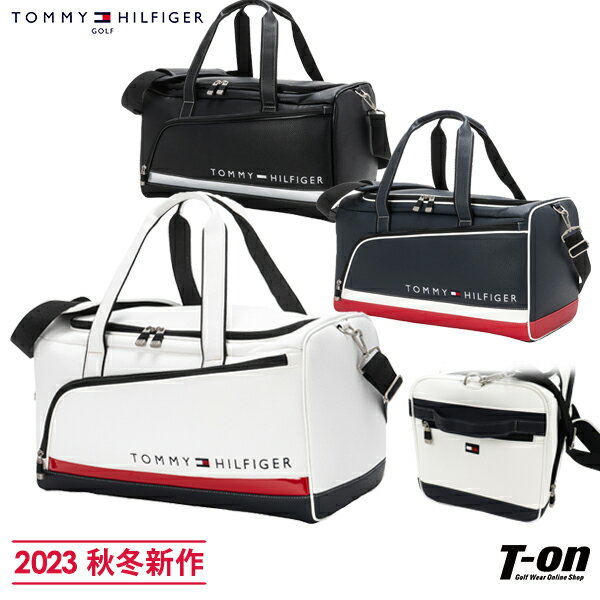 トミー ヒルフィガー ゴルフ TOMMY HILFIGER GOLF 日本正規品 メンズ レディース ボストンバッグ 型押しレザー調素材 開口部コの字型ファスナー 側面ハンドル付き 配色デザイン ロゴ刺繍 【送料無料】 ゴルフ