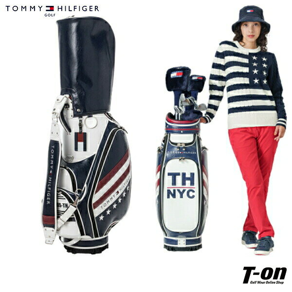 トミー ヒルフィガー ゴルフ TOMMY HILFIGER GOLF 日本正規品 メンズ レディース キャディバッグ 9.5型 47インチ対応 星条旗モチーフデザイン ロゴ刺繍 レザー調 オーセンティックスポーツ 【送料無料】 ゴルフ