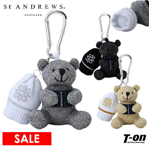 楽天【T-on】ティーオン【30％OFF SALE】セントアンドリュース St ANDREWS メンズ レディース ボールホルダー ティ挿し付き ベアティー挿し&ボールホルダー ボール1個用 ラメベア カラビナ付き ボールケース ゴルフ