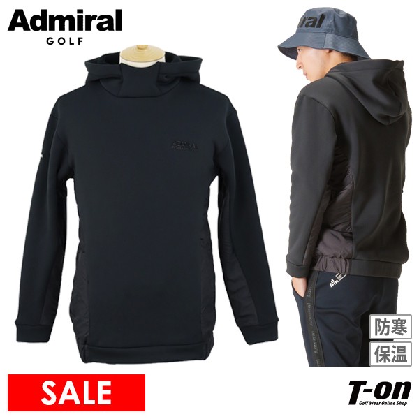 【40％OFF SALE】アドミラルゴルフ Admiral Golf 日本正規品 メンズ パーカー フード付きトレーナー 裏起毛 保温 防寒 軽量 一部布帛素材切替 ロゴワッペン 【送料無料】 ゴルフウェア