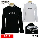 【30％OFF SALE】アヴィレックス ゴルフ AVIREX GOLF メンズ ハイネックシャツ 長袖 モックネックシャツ ワッフル素材 ストレッチ 袖ミニポケット付き ロゴプリント ゴルフウェア