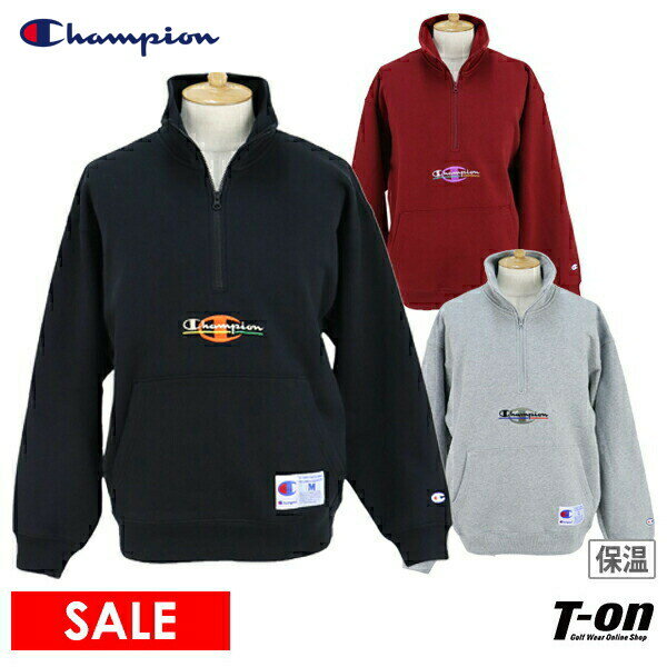 チャンピオン Champion 日本正規品 メンズ トレーナー ハーフジップスウェット 裏起毛 保温 ストレッチ ルーズフィット ロゴ刺繍