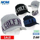 【40％OFF SALE】エヌシーエーエー ゴルフ NCAA GOLF 日本正規品 メンズ キャップ ニットキャップ ツバ付きニット帽 ネックウォーマー付き ロゴジャガード 3WAY ゴルフ