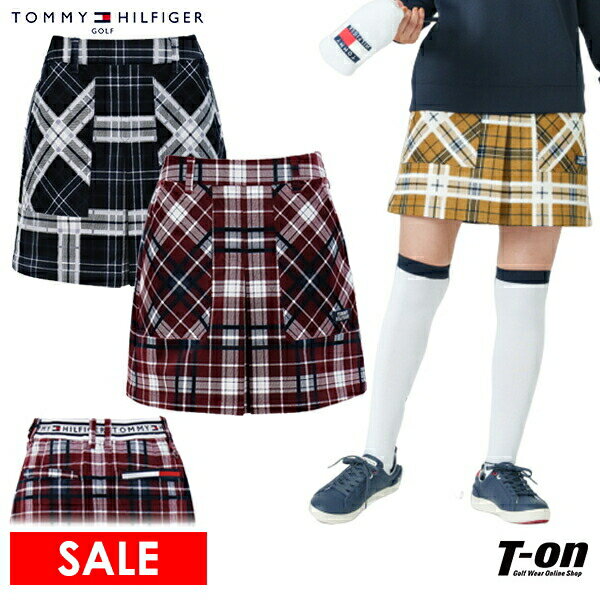 【30％OFF SALE】トミー ヒルフィガー ゴルフ TOMMY HILFIGER GOLF 日本正規品 レディース スカート ボックスプリーツスカート ストレッチ チェック柄 微起毛素材 ウエスト後ろゴム仕様 【送料無料】 ゴルフウェア