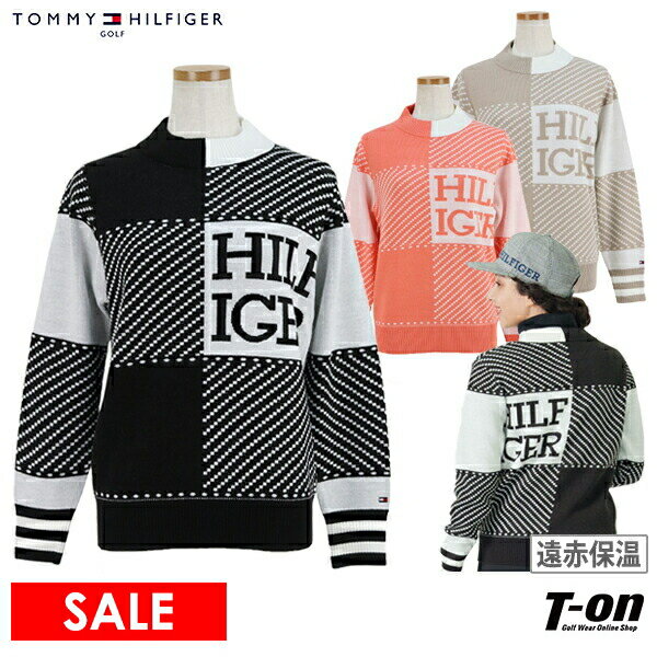 【30％OFF SALE】トミー ヒルフィガー ゴルフ TOMMY HILFIGER GOLF 日本正規品 レディース セーター ボトルネック 低めハイネック ボックスチェック柄ジャガード ロゴデザイン 【送料無料】 ゴルフウェア