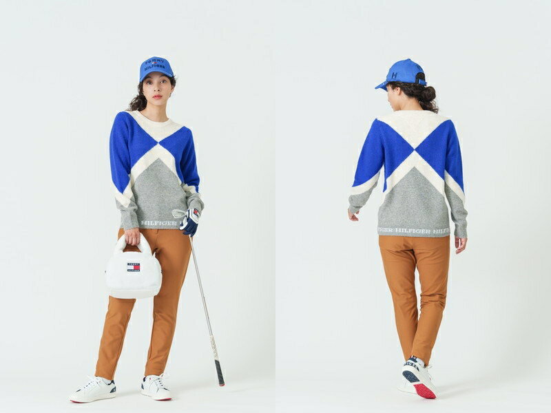 【30％OFF SALE】トミー ヒルフィガー ゴルフ TOMMY HILFIGER GOLF 日本正規品 レディース パンツ ロングパンツ 裏起毛 保温 ストレッチ ウエスト後ろ伸縮 スリムシルエット ロゴプリント 【送料無料】 ゴルフウェア