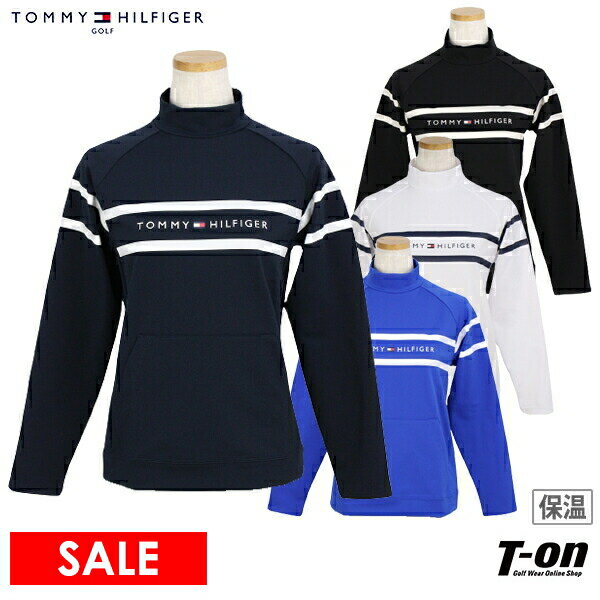 トミー ヒルフィガー ゴルフ TOMMY HILFIGER GOLF 日本正規品 レディース ハイネックシャツ 長袖 プルオーバー ストレッチ 裏微起毛 保温 モックシャツ カンガルーポケット パネルボーダーロゴプリント ゴルフウェア