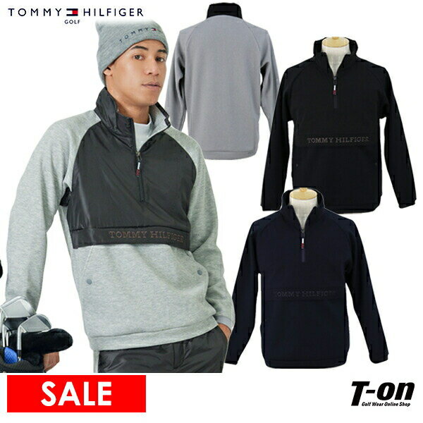 【30％OFF SALE】トミー ヒルフィガー ゴルフ TOMMY HILFIGER GOLF 日本正規品 メンズ トレーナー ハーフジップ アノラックスウェット 異素材ハイブリッド ロゴ刺繍デザイン 【送料無料】 ゴルフウェア