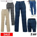 【30％OFF SALE】トミー ヒルフィガー ゴルフ TOMMY HILFIGER GOLF 日本正規品 メンズ パンツ ロングパンツ テーパードパンツ ストレッチ ハウンドトゥース柄 微起毛素材 サイドラインデザイン 【送料無料】 ゴルフウェア