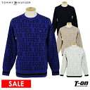 【30％OFF SALE】トミー ヒルフィガー ゴルフ TOMMY HILFIGER GOLF 日本正規品 メンズ セーター クルーネック ニット トーナルロゴジャガード 総柄 【送料無料】 ゴルフウェア