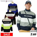 【30％OFF SALE】トミー ヒルフィガー ゴルフ TOMMY HILFIGER GOLF 日本正規品 メンズ セーター クルーネック ニット 遠赤外線保温 マルチボーダー柄 フロッキーロゴプリント 【送料無料】 ゴルフウェア