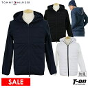 トミーヒルフィガー ブルゾン メンズ 【30％OFF SALE】トミー ヒルフィガー ゴルフ TOMMY HILFIGER GOLF 日本正規品 メンズ ブルゾン フード付き パデッドジャケット 身頃中綿入り 袖裏起毛 ストレッチ 保温 防風 異素材切替 ハイブリッドブルゾン ロゴプリント 【送料無料】 ゴルフウェア