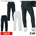 【30％OFF SALE】トミー ヒルフィガー ゴルフ TOMMY HILFIGER GOLF 日本正規品 メンズ パンツ ロングパンツ 裏起毛 ストレッチ ヘムジップ タイトテーパードパンツ 異素材切替 ロゴプリント 【送料無料】 ゴルフウェア