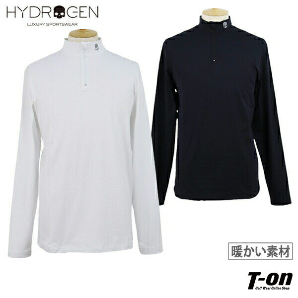 ハイドロゲンゴルフ HYDROGEN GOLF 日本正規品 メンズ ポロシャツ 長袖 ハーフジップシャツ ハイネックシャツ 裏起毛 保温 ストレッチ ロゴプリント 【送料無料】 ゴルフウェア