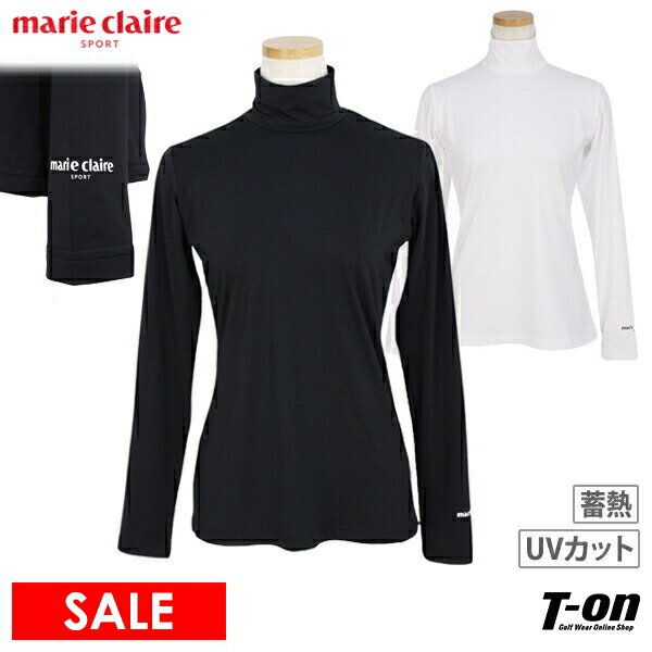 【40％OFF SALE】マリクレール マリ・クレール スポール marie claire sport レディース ハイネックシャツ 長袖 インナーシャツ 裏起毛 +3.4℃ モックネック アンダーウェア 袖ロゴプリント M～…