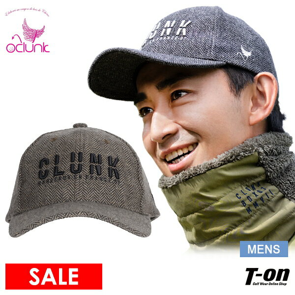 【30％OFF SALE】クランク CLUNK 日本正規品 メンズ キャップ ヘリンボーン素材 ウール混紡 すべり部吸汗速乾 立体ロゴ刺繍 サイズ調節可 ゴルフ